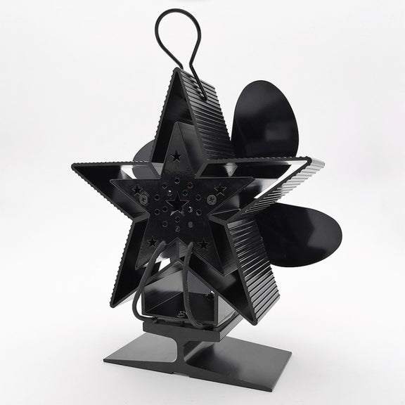 4-Blade Aluminum Heat Powered Fireplace Stove Fan (Silver)
