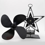 4-Blade Aluminum Heat Powered Fireplace Stove Fan (Silver)