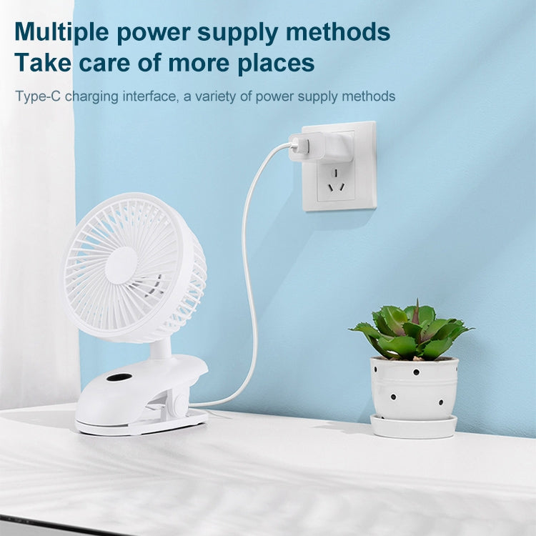 F601 Multifunctional Clip-on Electric Fan with LED Display (Blue)