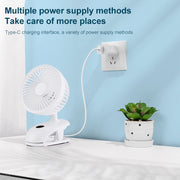 F601 Multifunctional Clip-on Electric Fan with LED Display (Blue)
