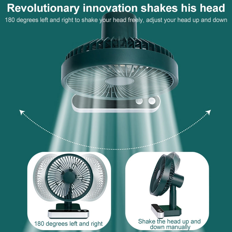 F702 Automatic Shaking Desktop Electric Fan with LED Display (White)