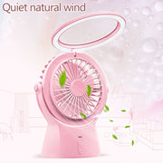 S1 Multi-function Portable USB Charging Mute Desktop Electric Fan Table Lamp, with 3 Speed Control (Purple)