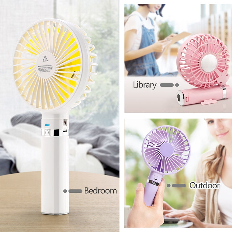 S2 Portable Foldable Handheld Electric Fan, with 3 Speed Control & Night Light (Mint Green)
