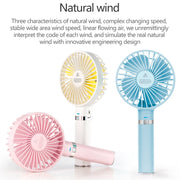 S2 Portable Foldable Handheld Electric Fan, with 3 Speed Control & Night Light (Mint Green)