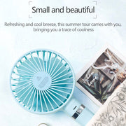 S2 Portable Foldable Handheld Electric Fan, with 3 Speed Control & Night Light (Mint Green)