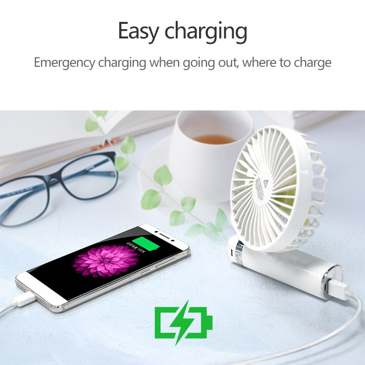 S2 Portable Foldable Handheld Electric Fan, with 3 Speed Control & Night Light (Mint Green)
