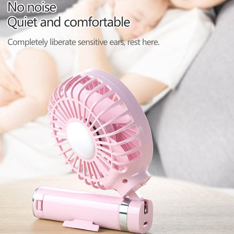 S2 Portable Foldable Handheld Electric Fan, with 3 Speed Control & Night Light (Mint Green)
