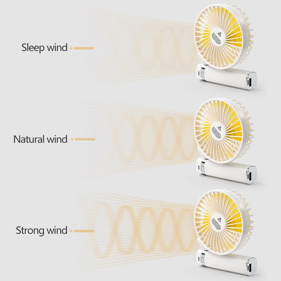 S2 Portable Foldable Handheld Electric Fan, with 3 Speed Control & Night Light (Mint Green)