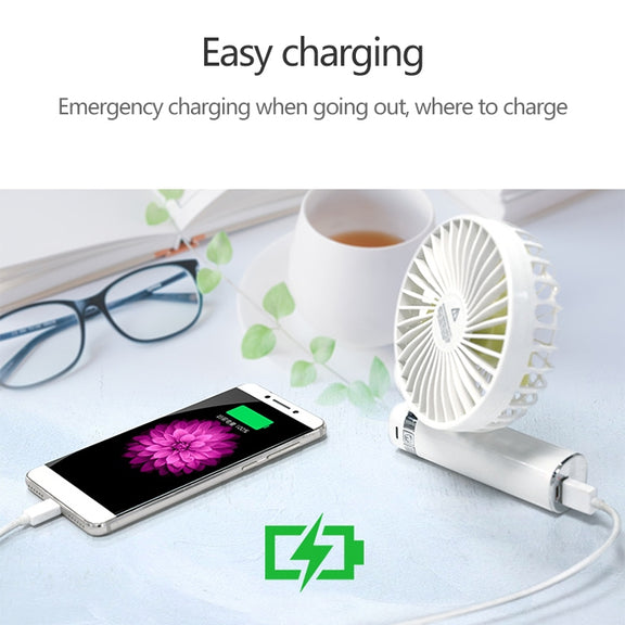 S2 Portable Foldable Handheld Electric Fan, with 3 Speed Control & Night Light (Purple)