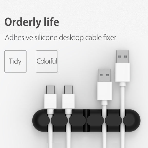 ORICO CBS5 Silicone Material Desktop Cable Manager Winder Fixer, Size: 9.6*2*1.2cm(Grey)