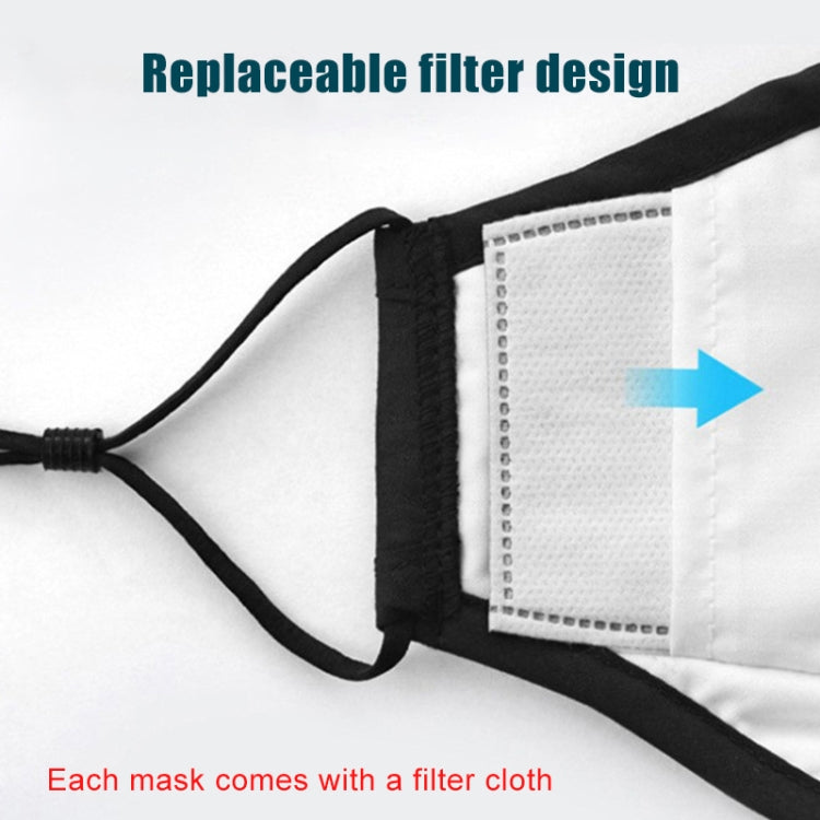 For Men Women Washable Replaceable Filter Breath-Valve PM2.5 Dustproof Face Mask(Navy Blue)