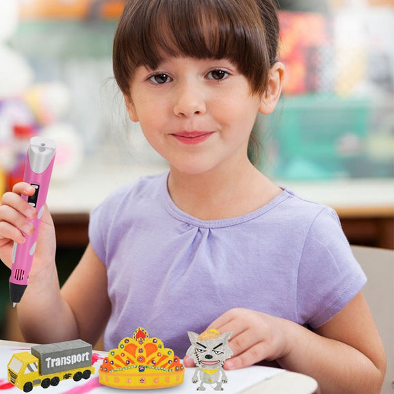 Hand-held 3D Printing Pen, AU Plug (Pink)