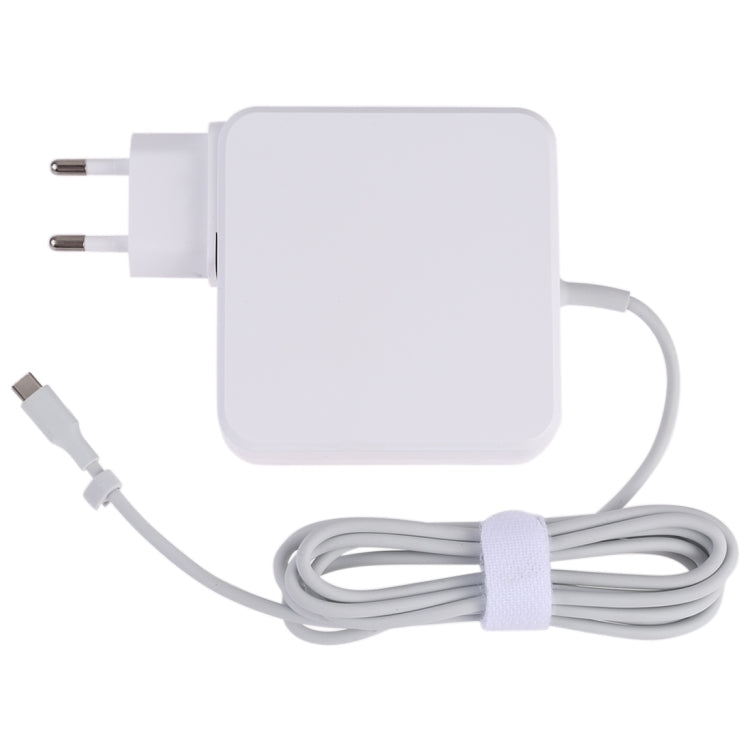 87W USB-C / Type-C Power Adapter Portable Charger with 1.8m Charging Cable, EU Plug(White)