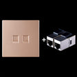 CAT.6 Shielded Pass-through Network Module, Dual Ports Panel + Shielded Pass-through (Gold) - Lan Cable and Tools by PMC TechLife | Online Shopping South Africa | PMC TechLife | Buy Now Pay Later Mobicred
