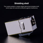 CAT.6 Shielded Pass-through Network Module, Dual Ports Panel + Shielded Pass-through (Grey)