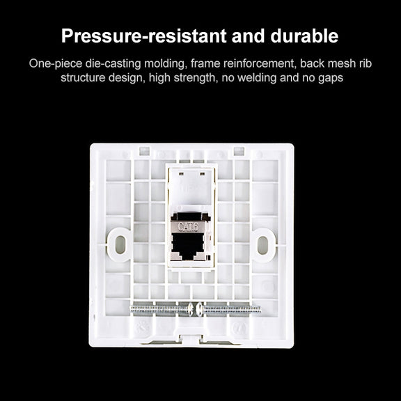 CAT.6 Shielded Pass-through Network Module, Dual Ports Panel + Shielded Pass-through (Grey)