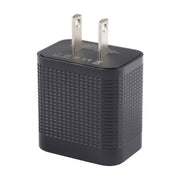 LZ-106A+C PD 20W USB-C/Type-C+QC 3.0 USB Ports Plaid Pattern Travel Charger, US Plug(Black)