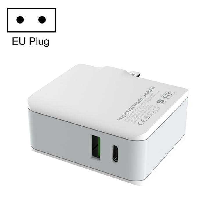 LDNIO A4403C 30W PD + Auto-id Foldable Fast Travel Charger with 1m Micro USB Cable, EU Plug