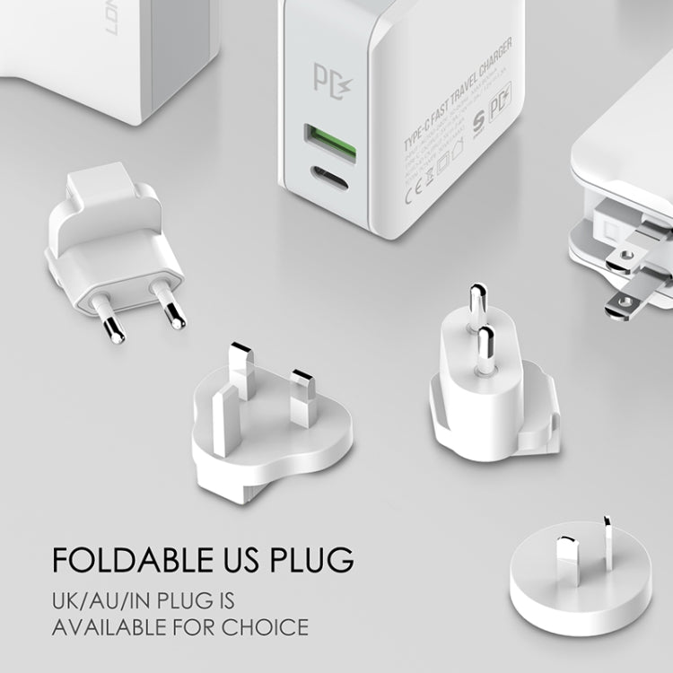 LDNIO A4403C 30W PD + Auto-id Foldable Fast Travel Charger with 1m Micro USB Cable, US Plug