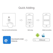 WS-EU-02 EWeLink APP & Touch Control 2A 2 Gangs Tempered Glass Panel Smart Wall Switch, AC 90V-250V, EU Plug