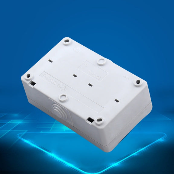 IP44 Water-resistant Double-connection Socket with Cover, EU Plug