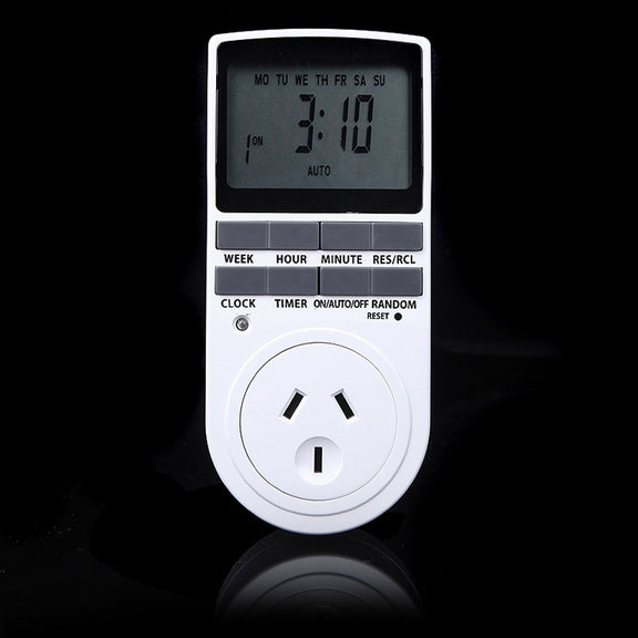 AC 240V Smart Home Plug-in Programmable LCD Display Clock Summer Time Function 12/24 Hours Changeable Timer Switch Socket, AU Plug