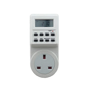 AC 230V Smart Home Plug-in LCD Display Clock Summer Time Function 12/24 Hours Changeable Timer Switch Socket, UK Plug