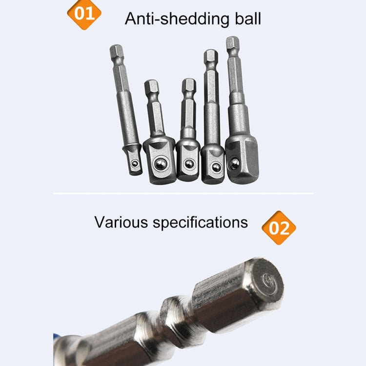 3 PCS/Set Socket Bit Extension Bar Hex Shank Adapter Drill Nut Driver Power Drill Bit(1/4, 3/8, 1/2 inch), Length:50mm