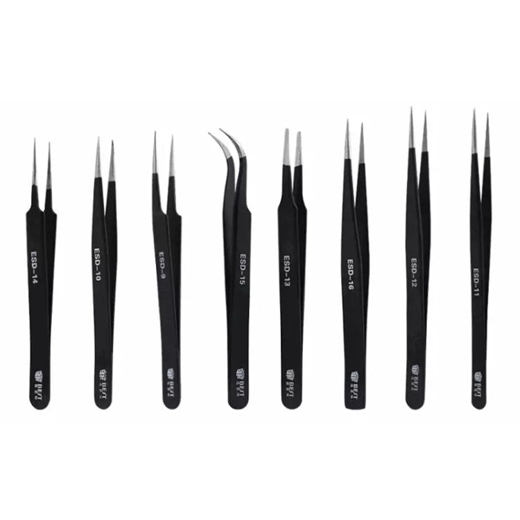 BEST BST-10 Precision Anti-static ESD Stainless Steel Tweezers