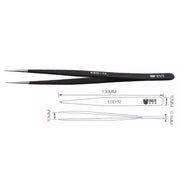 BEST BST-12 Precision Anti-static ESD Stainless Steel Tweezers