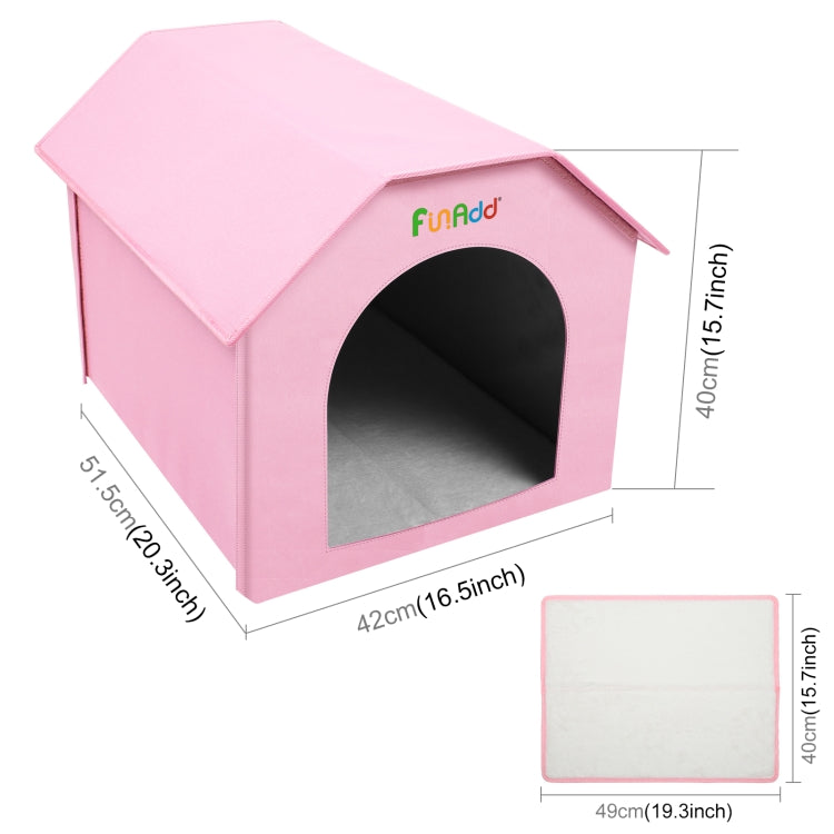 FUNADD Extra Large Folding Weatherproof Pet Houses with Removable Mat (Pink)