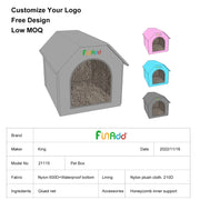 FUNADD Extra Large Folding Weatherproof Pet Houses with Removable Mat (Pink)
