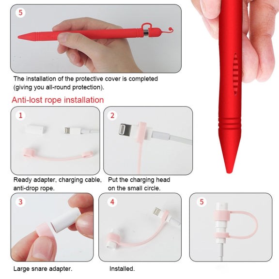 Apple Pen Cover Anti-lost Protective Cover for Apple Pencil (Blue)