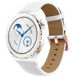For Garmin Forerunner 265S / 255S / Venu 2S 18mm Rose Gold Buckle Genuine Leather Watch Band (White) - free shipping - PMC TechLife - Order now!