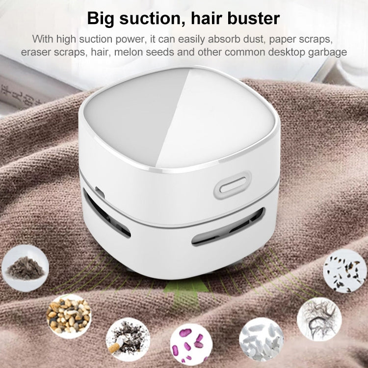 3W Hardcover Battery Style Portable Handheld Wireless Mini Desktop Vacuum Cleaner(White)