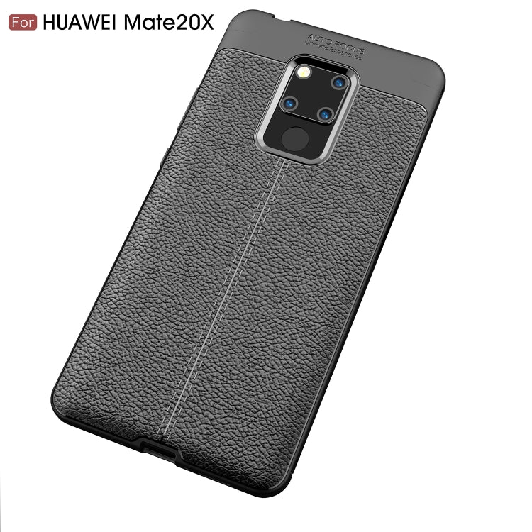 Litchi Texture TPU Shockproof Case for Huawei Mate 20 X (Black)