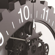 Home Simple European Style Triangular Mechanical Gears Wall Clock (Black)