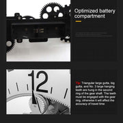 Home Simple European Style Triangular Mechanical Gears Wall Clock (Black)