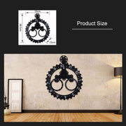 Home Simple European Style Triangular Mechanical Gears Wall Clock (Black)