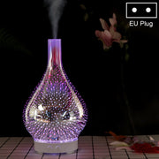 Mini 100ml Household Humidifier Ultrasonic Creative Purification 3D Glass Aromatherapy Machine Automatic Alcohol Sprayer, EU Plug