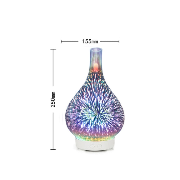 Mini 100ml Household Humidifier Ultrasonic Creative Purification 3D Glass Aromatherapy Machine Automatic Alcohol Sprayer, US Plug