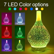 Mini 100ml Household Humidifier Ultrasonic Creative Purification 3D Glass Aromatherapy Machine Automatic Alcohol Sprayer, US Plug