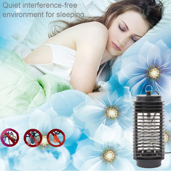 3W Microwave Insect Killer Electric Mosquito Fly Bug Insect Control with Trap Lamp, AC  220V, EU Plug(Black)