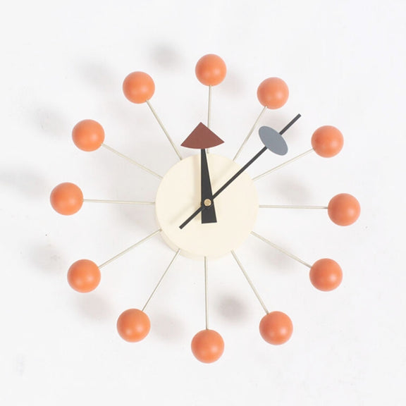 Stylish Background Minimalis Circular Balls Candy Wall Clock Creative Decoration Clock Ferris Wheel Clock(Orange)