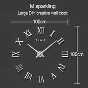 40 inch Creative Living Room Decorative Ticking Wall Clock(Black)