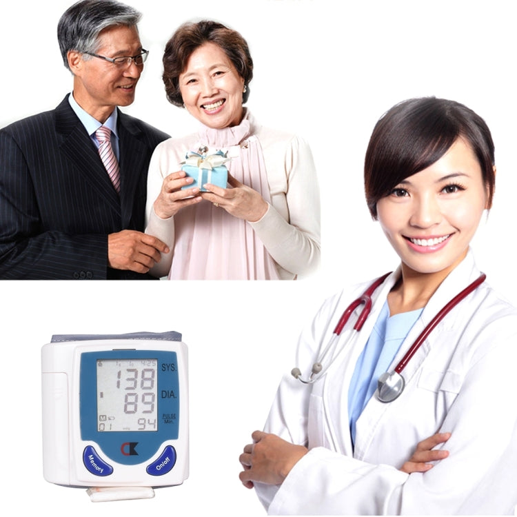 Full Automatic Wrist Cuff Blood Pressure Monitor, 90 Set Memory