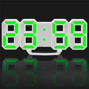 Multi-Function Large 3D LED Digital Wall Alarm Clock with Snooze Function, 12/24 Hours Display for Home, Kitchen, Office, DC 5V, CE Certificated(Green)