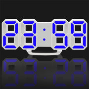 Multi-Function Large 3D LED Digital Wall Alarm Clock with Snooze Function, 12/24 Hours Display for Home, Kitchen, Office, DC 5V, CE Certificated(Blue)