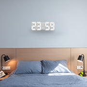 Multi-Function Large 3D LED Digital Wall Alarm Clock with Snooze Function, 12/24 Hours Display for Home, Kitchen, Office, DC 5V, CE Certificated(White)