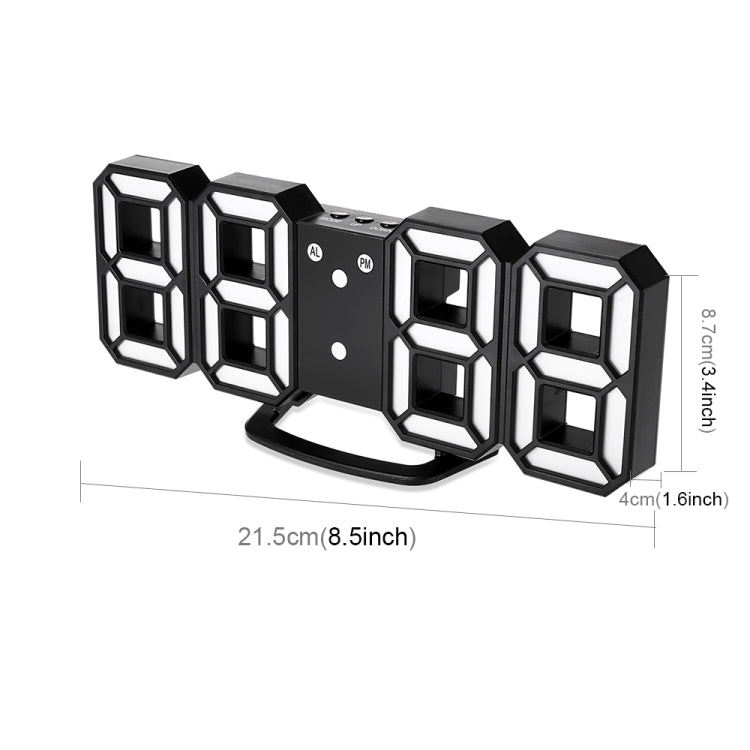 Multi-Function Large 3D LED Digital Wall Alarm Clock with Snooze Function, 12/24 Hours Display for Home, Kitchen, Office, DC 5V, CE Certificated(Green)